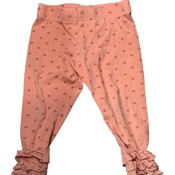 Vintage Matilda Jane 2T Silk Tag Peach Coral Polka Dot Ruffle Sabine Leggings - Picture 6 of 6
